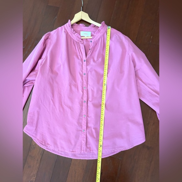 Xirena Halsey Button Down Shirt Blouse Large in Deep Rose long sleeve 100%Cotton - Picture 8 of 13